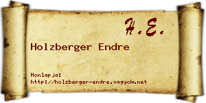 Holzberger Endre névjegykártya
